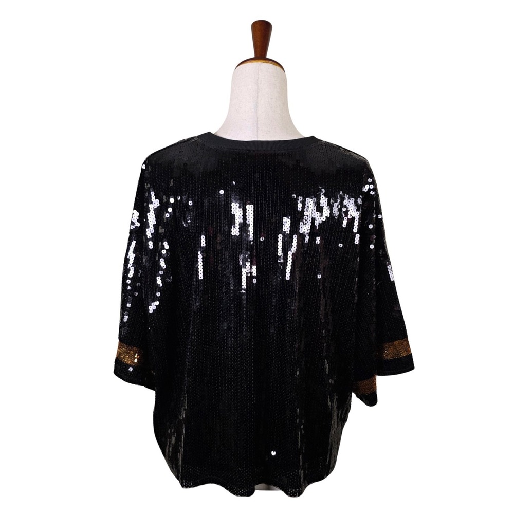 Simply Southern Sequinโ Shirt Womens Large Game Day Football Cropped Sparkles - Picture 6 of 9